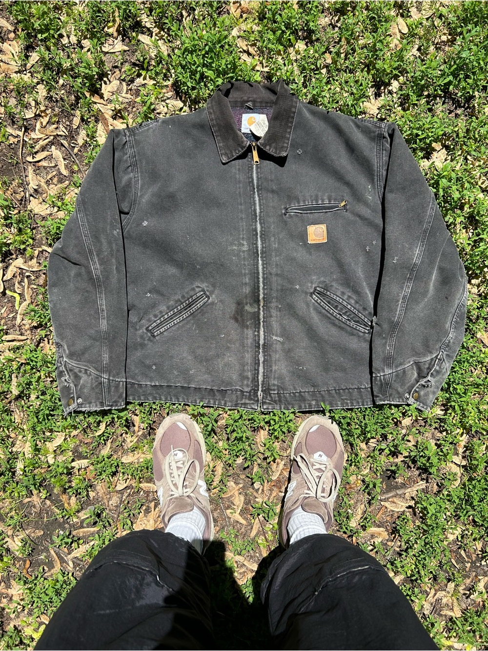Vintage 96/97 Carhartt J43ONX Lined Canvas Work Jacket with Corduroy Collar